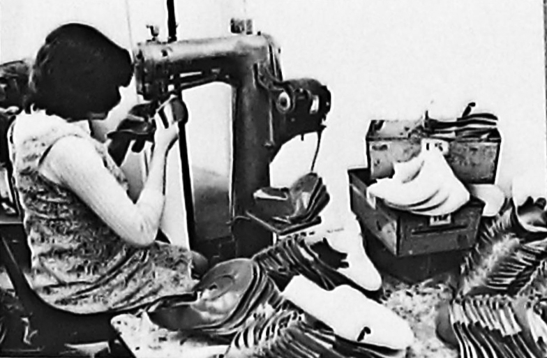 ‘Women and Work’ 1975 ©Hackney Flashers Image from ‘Women and Work’ 1975 shows a woman using a large sowing machine.