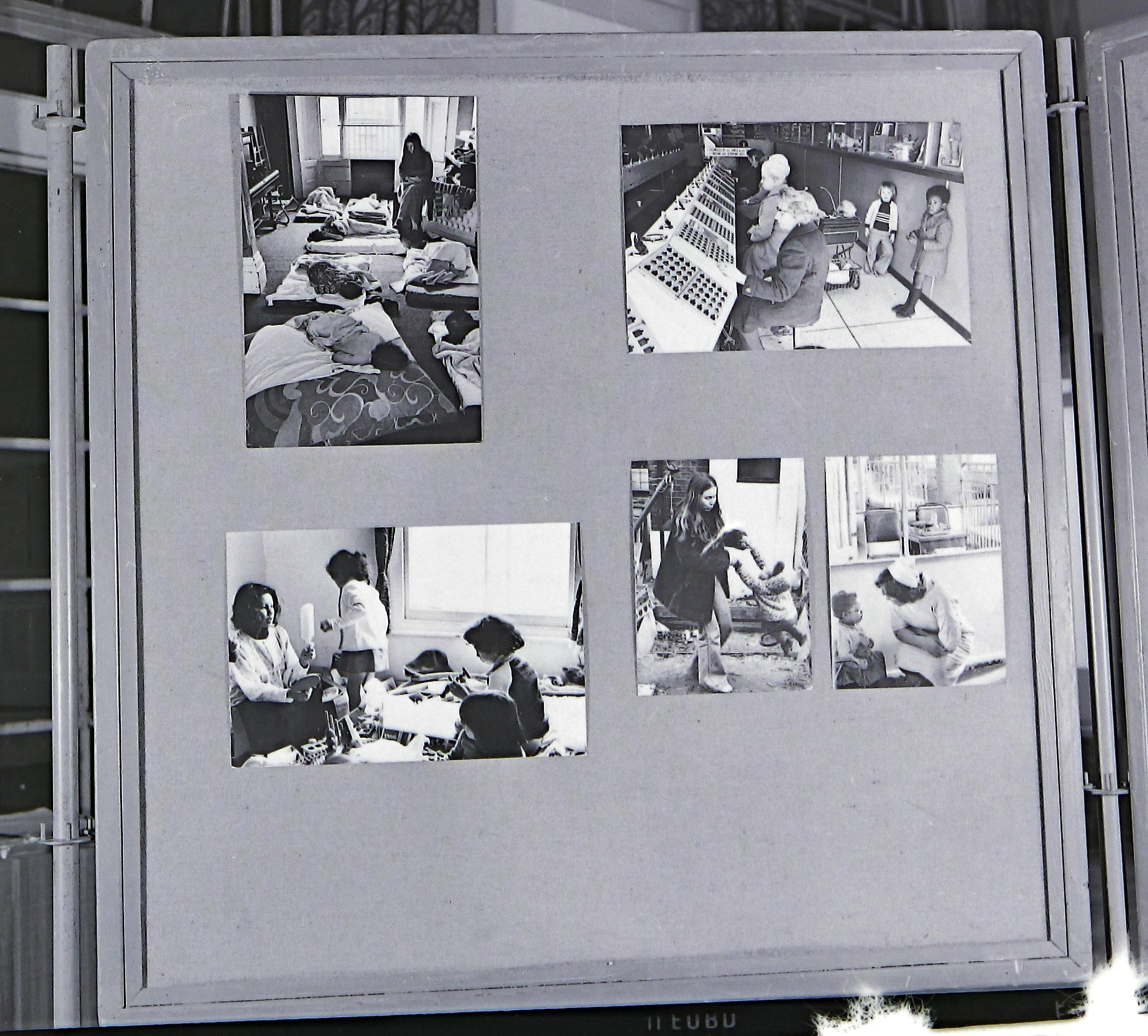 ‘Women and Work’ 1975 ©Hackney Flashers Panel from ‘Women and Work’ 1975 shows images of women providing childcare.