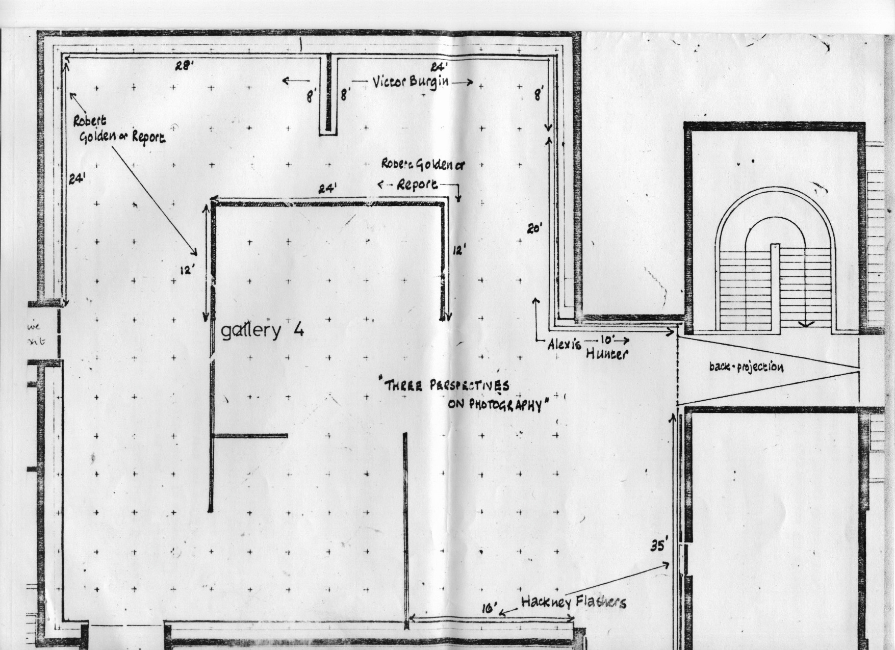 A diagram of the layout for the 1979 Hayward Gallery exhibition.